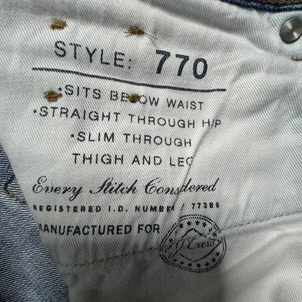 J Crew 770 Straight Fit Jeans Mens Tag Size W36 L32 Blue Kaihara Denim EUC‎ - Picture 4 of 11
